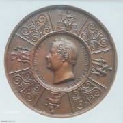 【德藏】1841年德国普鲁士威廉四世科学奖章铜章 NGC MS63
