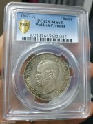 【德藏】德国1867年瓦尔德克联合泰勒银币 PCGS MS64