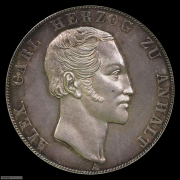 【德藏】德国1855年安哈特2泰勒银币 PCGS MS63