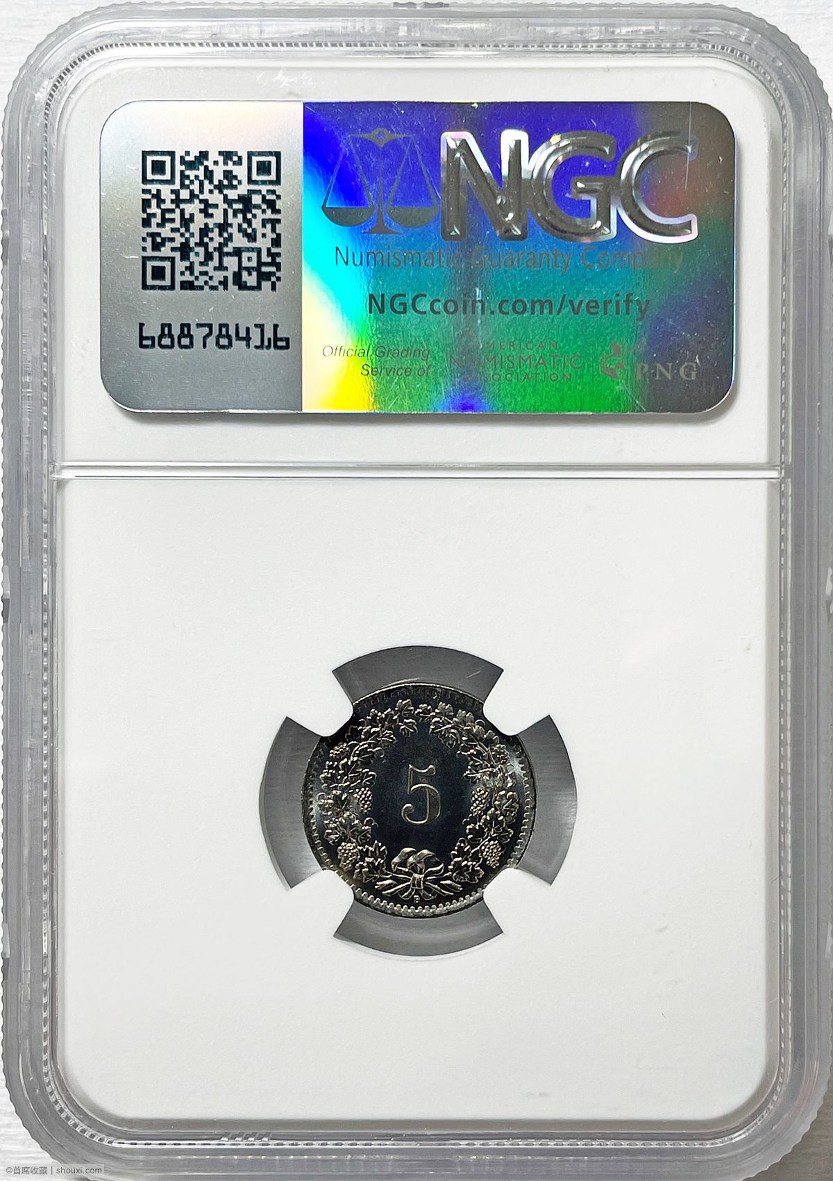 NGC-MS65 1963年瑞士5生丁镍币- 首席收藏网- 中文钱币收藏门户- ShouXi NGC-MS65 1963年瑞士5生丁镍币- 首席收藏网- 中文钱币收藏门户- ShouXi