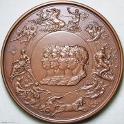 UNC 1990年滑铁卢战役175周年纪念大铜章 原盒