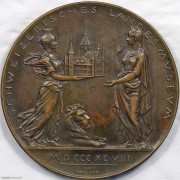 ★UNC 1898年瑞士苏黎世国家图书馆开馆纪念大铜章