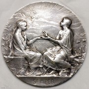 UNC 1918年法国永恒的爱结婚纪念银章